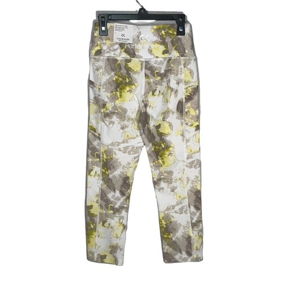 Calvin Klein Performance Printed Cropped Leggings Yellow, white, XS - Picture 3 of 9